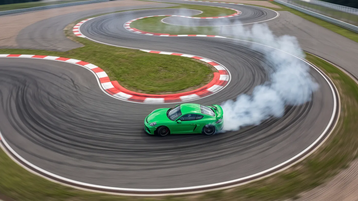 Porsche 718 Cayman GT4 на трассе